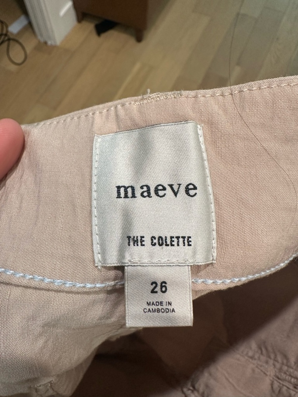 Maeve Anthropologie Colette Cropped Wide-Leg Pants Linen Viscose Size 26 Beige - Picture 7 of 8